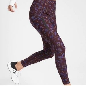 Athleta Rainier Leopard High Rise Tight 511144 Extra Small